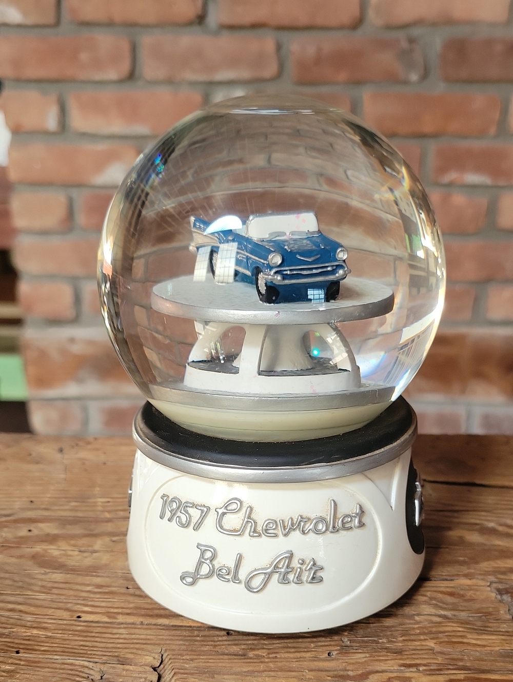 Vintage 1957 Chevrolet Bel Air Musical Snow Globe Westland Giftware